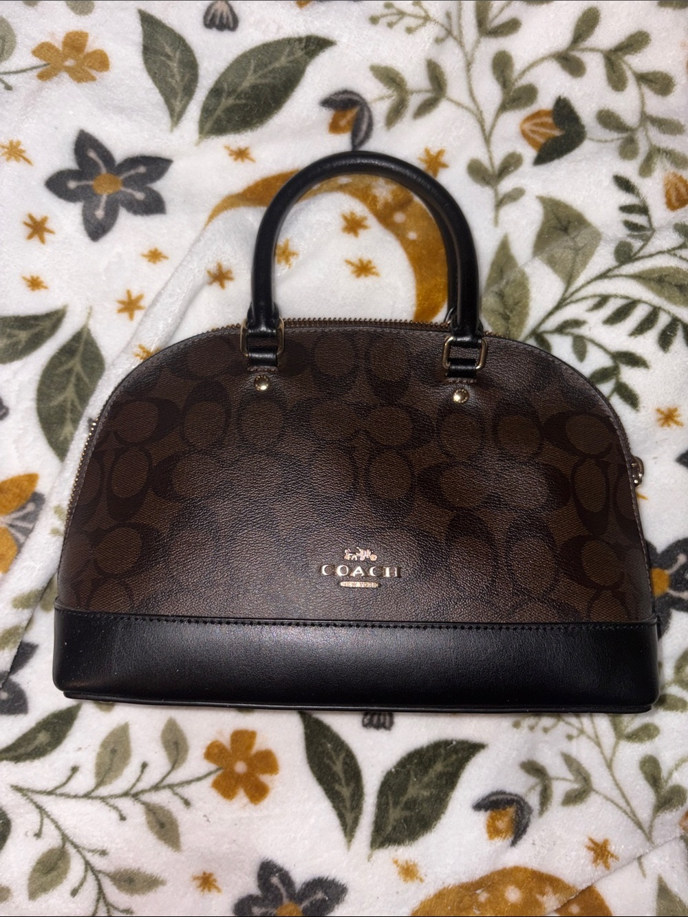 Coach Brown/Black Signature Dome Satchel - Picture 6 of 6